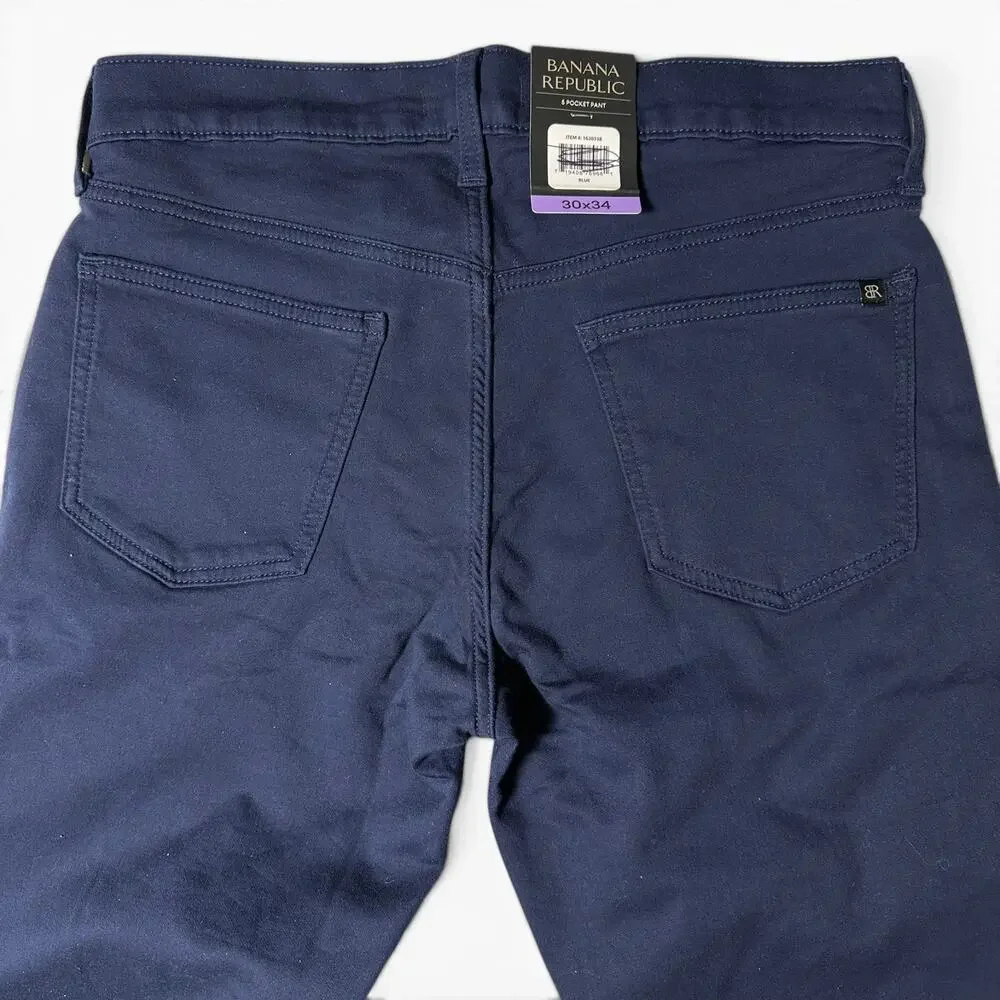 Banana Republic 5 Pocket Pant Mens Size 30x34 Navy Stretch Cotton NWT